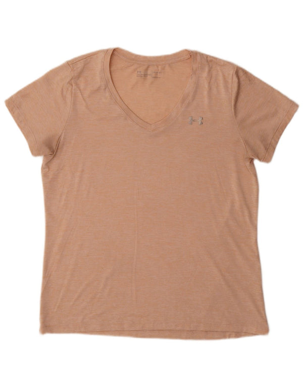Under Armour Γυναικείο T-Shirt Heat Gear Top Large Pink Flecked