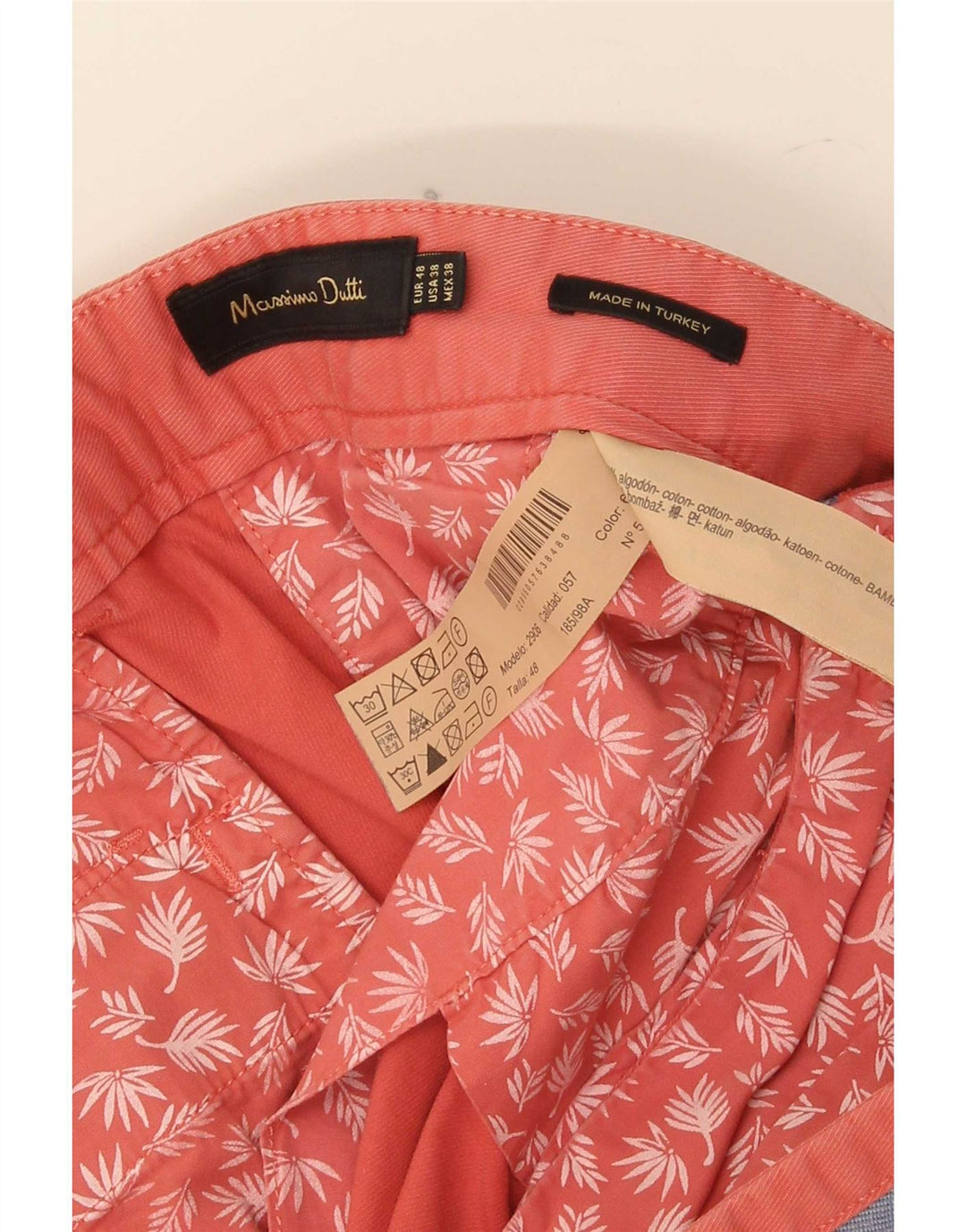 Massimo Dutti Herre Chino Shorts IT 48 Medium W38 Rød Bomuld