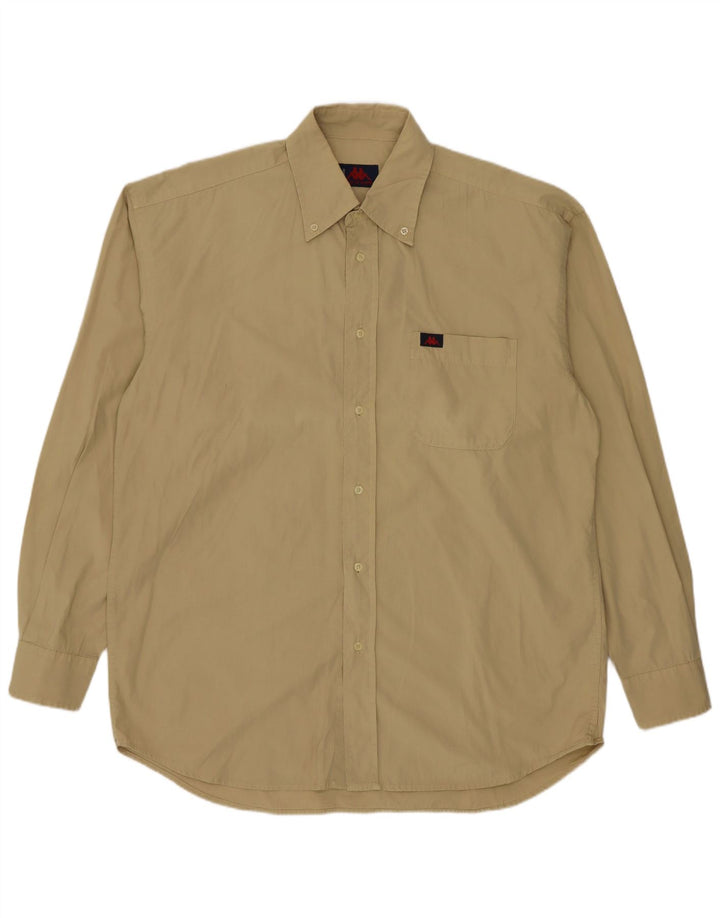 Kappa herreskjorte stor beige bomuld