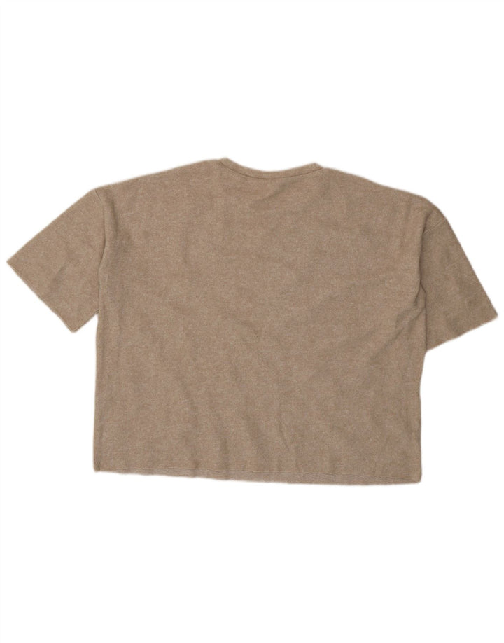 Zara Damen Trafaluc Übergroßes Blusenoberteil UK 14 Mittelbeige gepunktet
