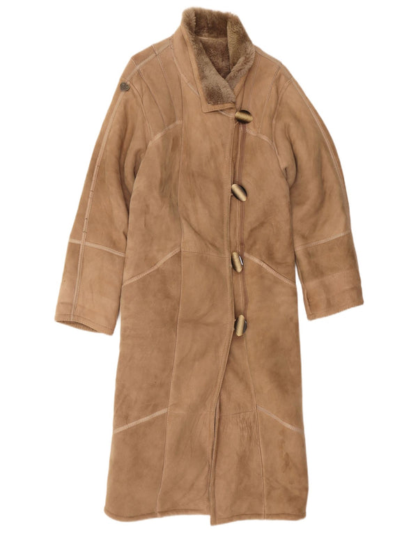 Vintage Damen Lammfellmantel EU 42 Groß Braun