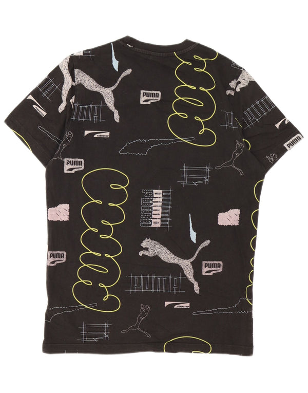 Puma Mens Graphic T-Shirt Top Small Black Cotton