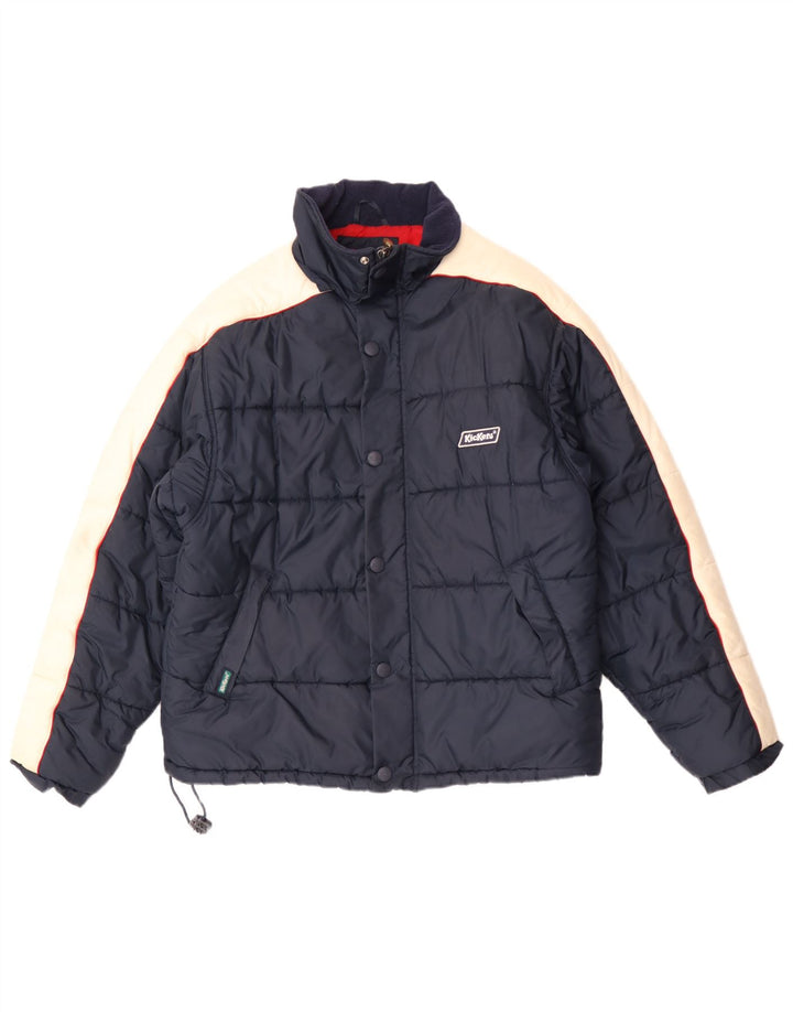 Kickers Mens Padded Jacket UK 38 Medium Navy Blue Colourblock Nylon