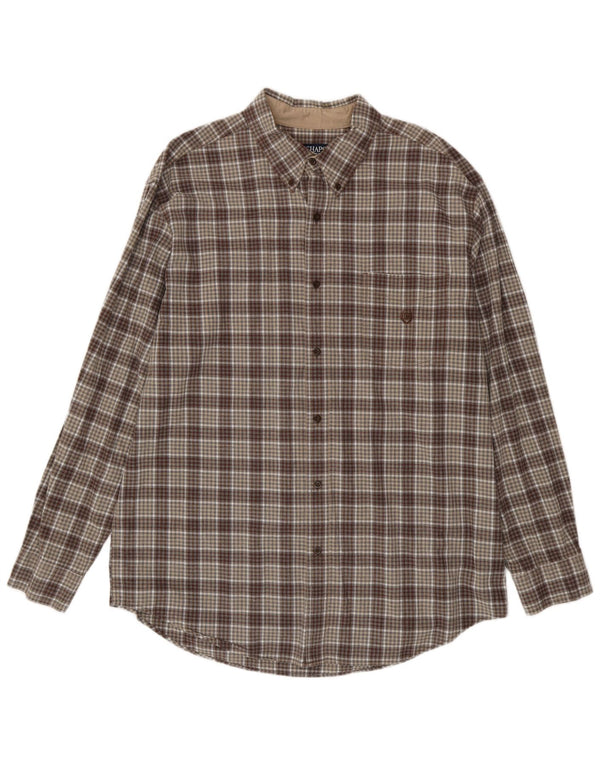 Chaps Camisa Hombre XL Marrón Cuadros Algodón