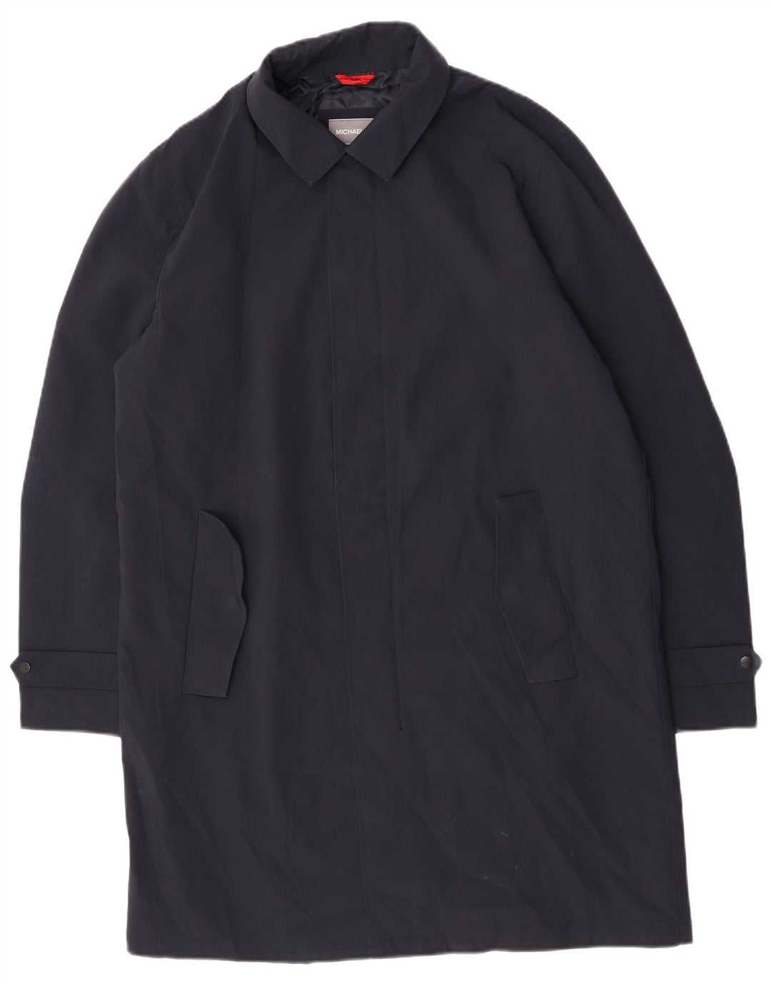 Michael Kors Mens Overcoat UK 36 Small Navy Blue Polyester