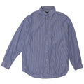 Camisa para hombre Dack's Algodón a rayas azules grandes
