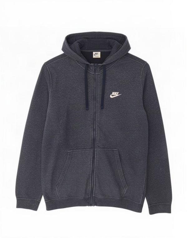 Nike Mens Zip Hoodie Sweater Medium Navy Blue Cotton