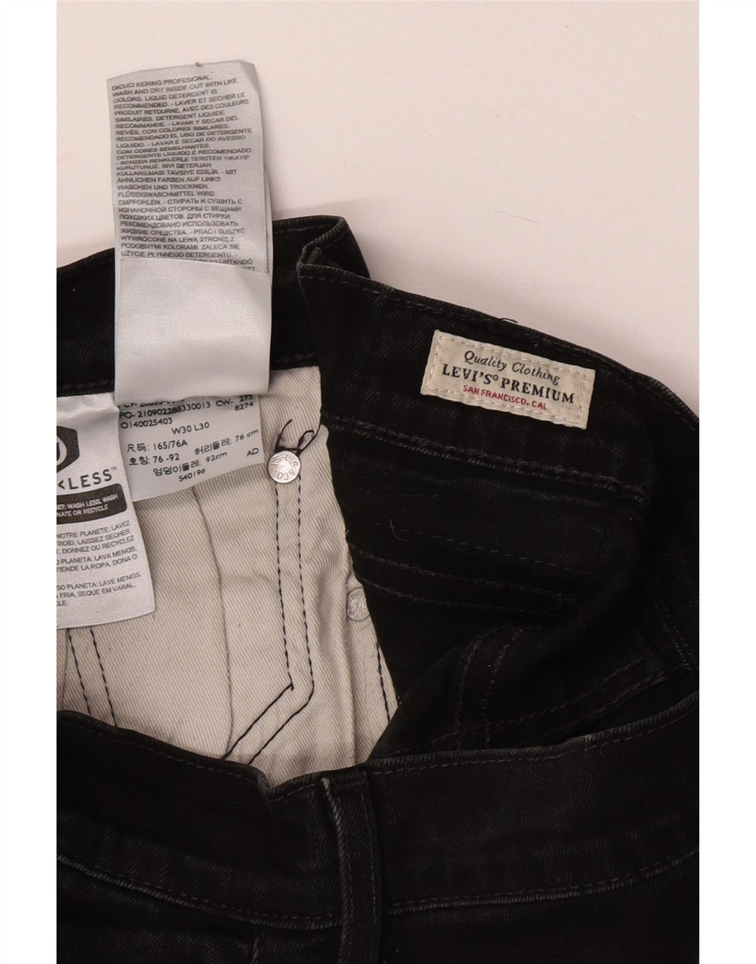 Levi's Mens Slim Jeans W30 L30 Black Cotton