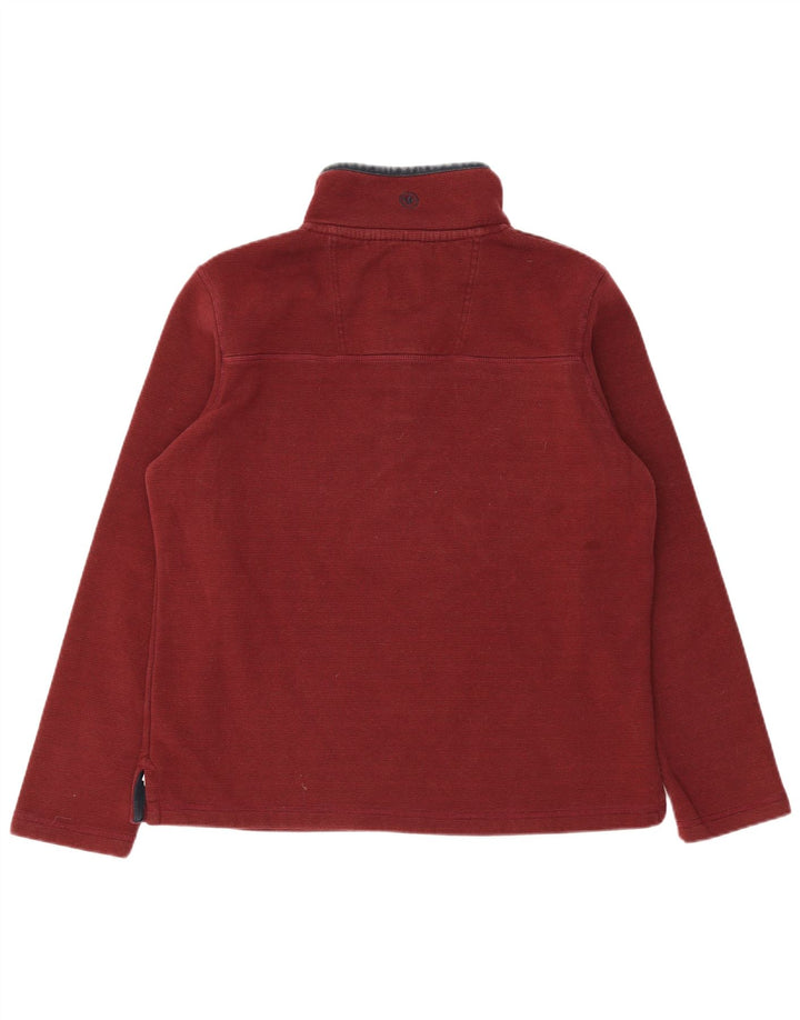 Fat Face Mens Button Neck Sweatshirt Jumper Large Burgundy Cotton