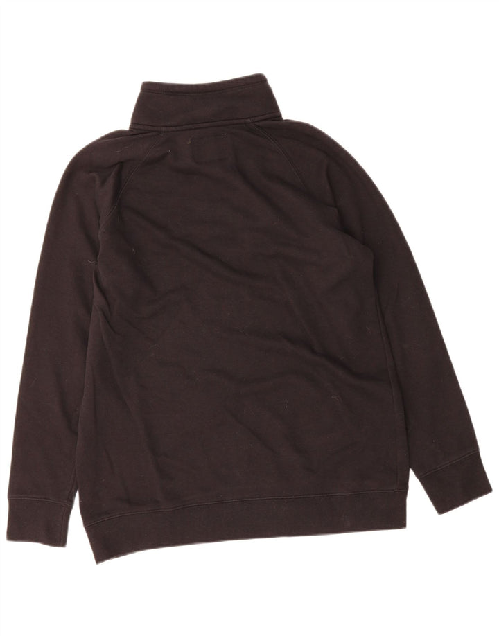 CHAMPION Mens Zip Neck Sweatshirt Jumper Medium Black Cotton