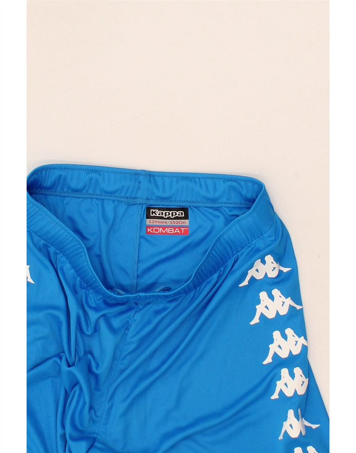 KAPPA Boys Graphic Sport Shorts 11-12 Years  Blue Polyester Vintage Kappa and Second-Hand Kappa from Messina Hembry 
