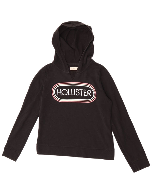Hollister Pull à capuche graphique pour femme UK 10 Small Noir Coton