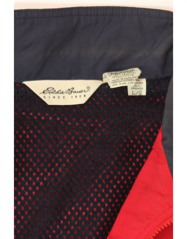 EDDIE BAUER Mens Grant Fit Bomber Jacket UK 40 Large Red Nylon Vintage Eddie Bauer and Second-Hand Eddie Bauer from Messina Hembry 