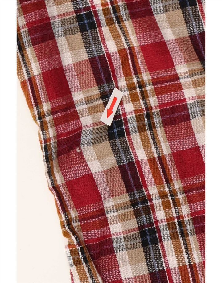 Camicia a maniche corte da uomo Fat Face in cotone a quadri rossi piccoli