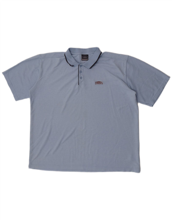Umbro Mens Polo Shirt 2XL Blue Polyester