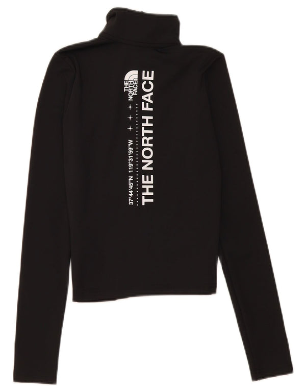 The North Face Womens Crop Graphic Tracksuit Top Jacket UK 4 XS Black
