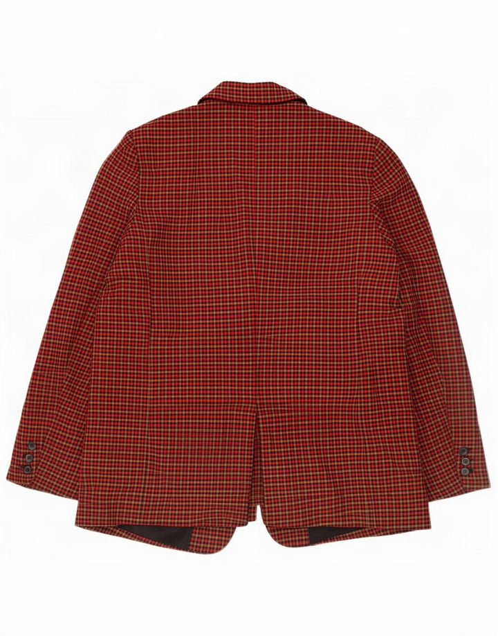 Zara Veste Blazer 2 Boutons Femme UK 18 XL Polyester à Carreaux Multicolore