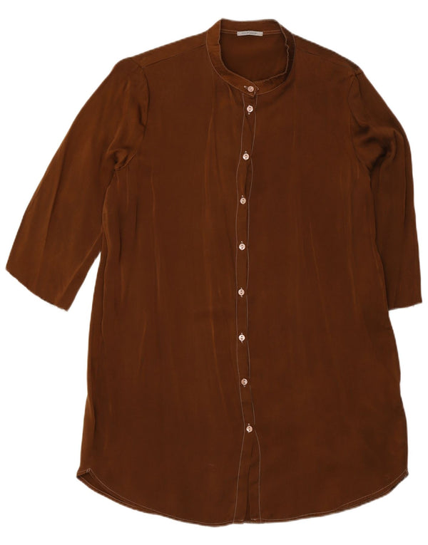 Intimissimi Womens 3/4 Sleeve Shirt Dress UK 14 Medium Brown