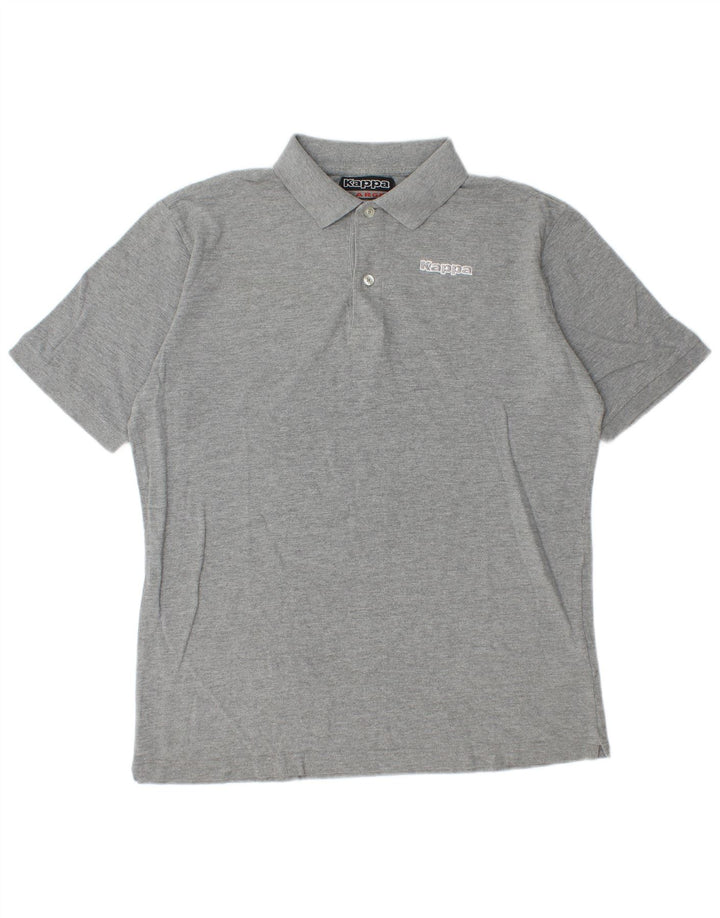 Kappa Mens Polo Shirt Large Grey Flecked Cotton
