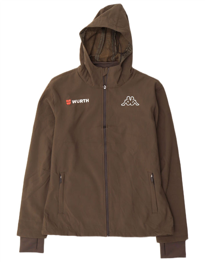 KAPPA Womens Hooded Windbreaker Jacket UK 20 2XL Khaki Polyester