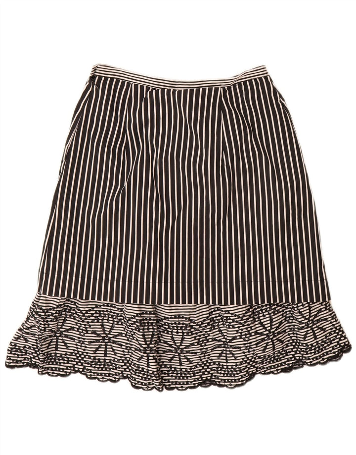 Clips Womens A-Line Skirt IT 44 Medium W28 Black Pinstripe Acetate