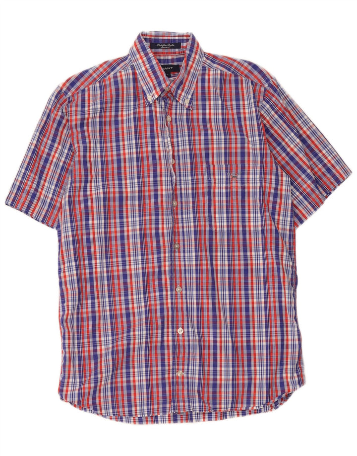 Gant Mens Short Sleeve Regular Fit Shirt Small Multicoloured Check Cotton