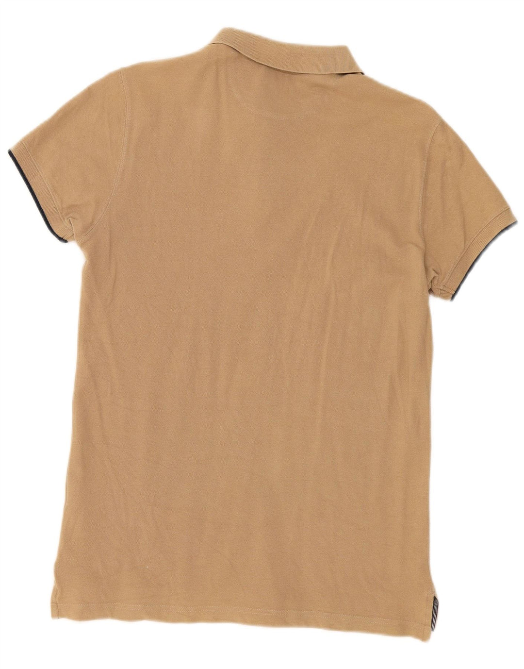 Massimo Dutti Mens Slim Fit Polo Shirt Medium Beige Cotton