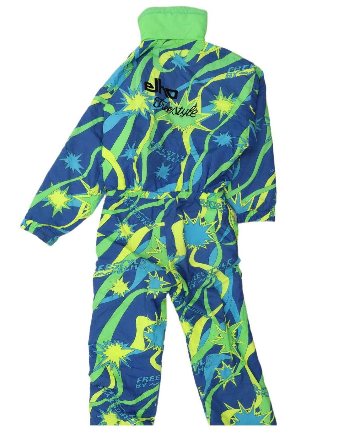 Elho Mens Graphic Ski Jumpsuit Large Blue Geometric