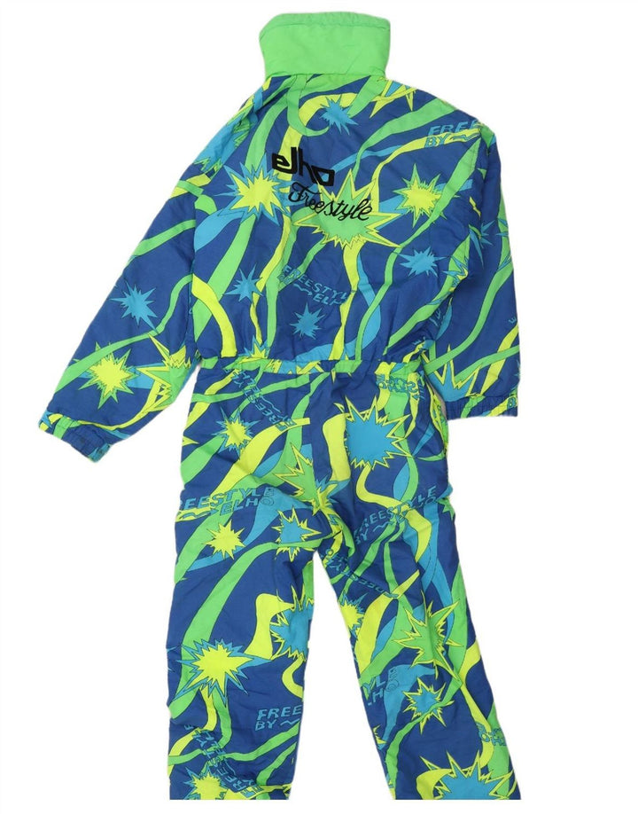 Elho Mens Graphic Ski Jumpsuit Large Blue Geometric