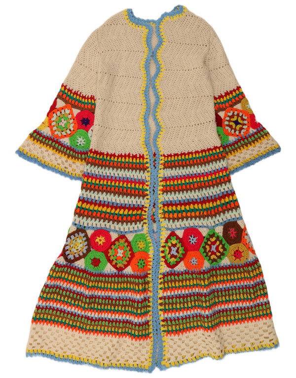 Pulover cardigan cu paragate vintage pentru femei UK 12 Medium Multicolor