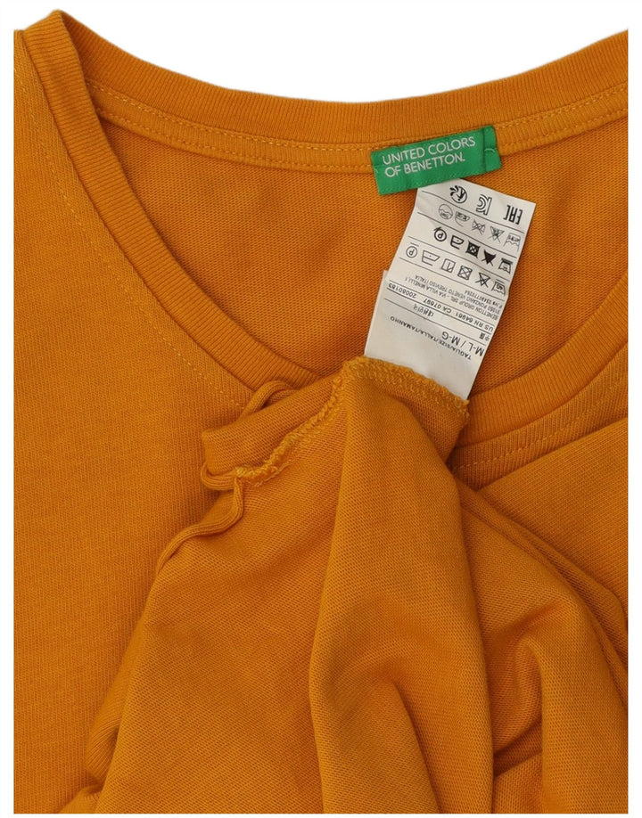 Benetton Womens Tunic Top UK 14 Medium Yellow Cotton