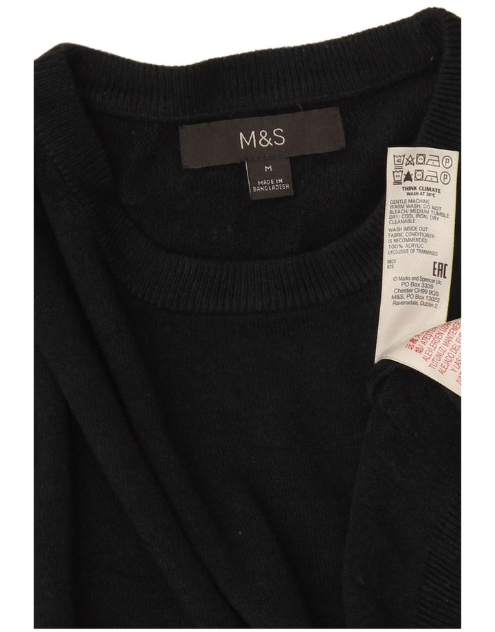 MARKS & SPENCER Mens Crew Neck Jumper Sweater Medium Navy Blue Acrylic