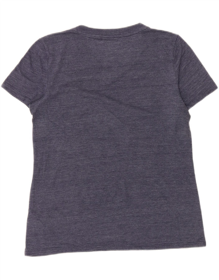 CALVIN KLEIN Dame Grafisk T-Shirt Top UK 14 Medium Navy Blue Polyester