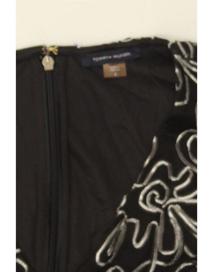 TOMMY HILFIGER Womens A-Line Dress US 8 Medium Black Floral Polyester Vintage Tommy Hilfiger and Second-Hand Tommy Hilfiger from Messina Hembry 