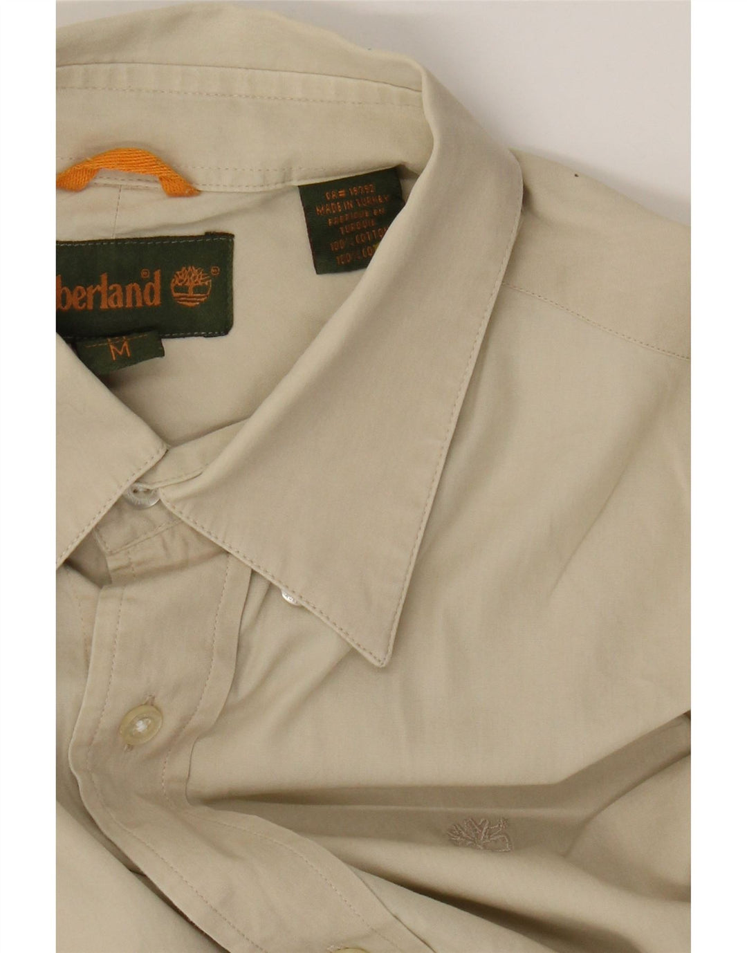 Timberland Mens Shirt Medium Beige Cotton