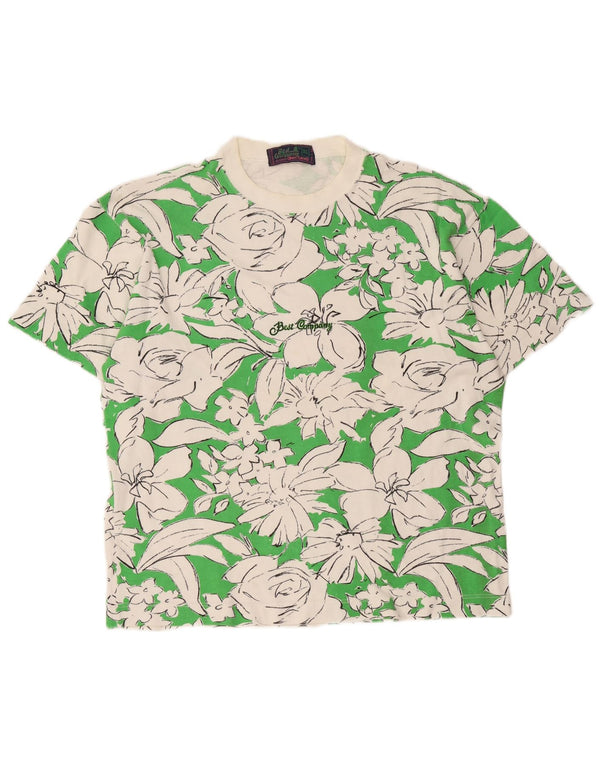 Camiseta gráfica Best Company masculina By Olmes Carretti Top XL verde floral