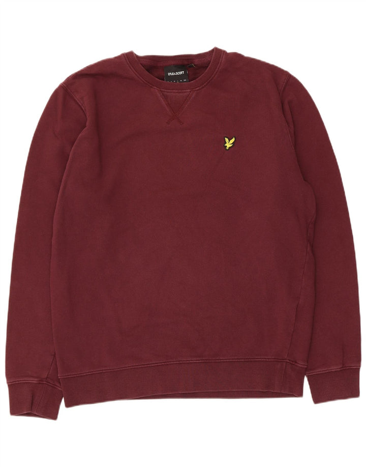 Lyle & Scott Mens Sweatshirt Jumper Large Maroon Cotton