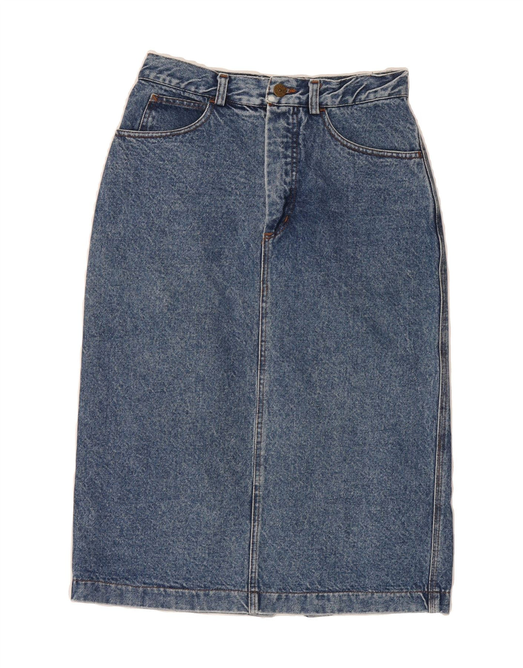 WEST VALLEY Womens Denim Skirt IT 44 Medium W28 Blue Cotton Vintage West Valley and Second-Hand West Valley from Messina Hembry 