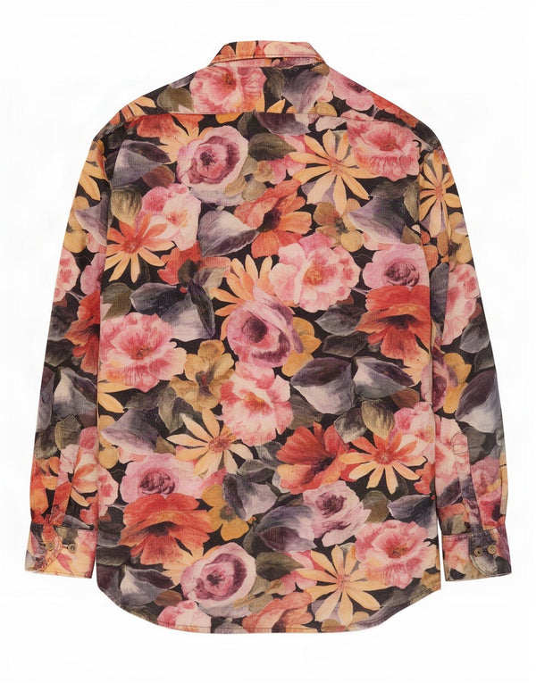 Ingro Rose Mens Corduroy Shirt Large Multicoloured Floral