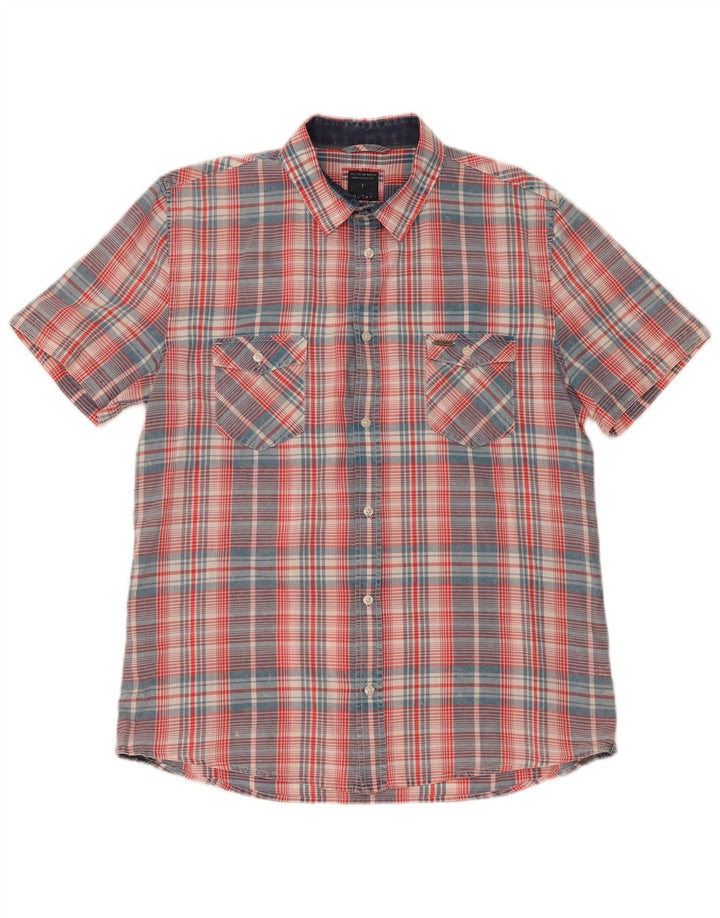 Guess Mens Short Sleeve Shirt XL Multicoloured Plaid Cotton