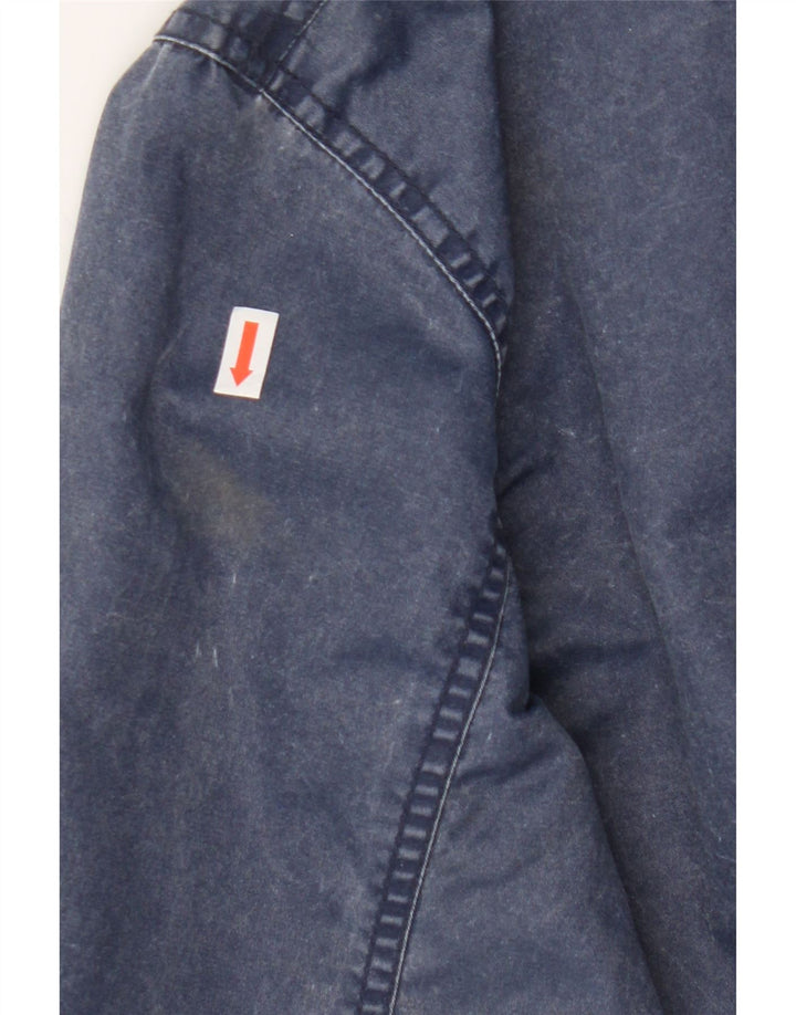 SIK SILK Womens Hooded Parka Jacket UK 10 Small Navy Blue Polyamide Vintage Sik Silk and Second-Hand Sik Silk from Messina Hembry 