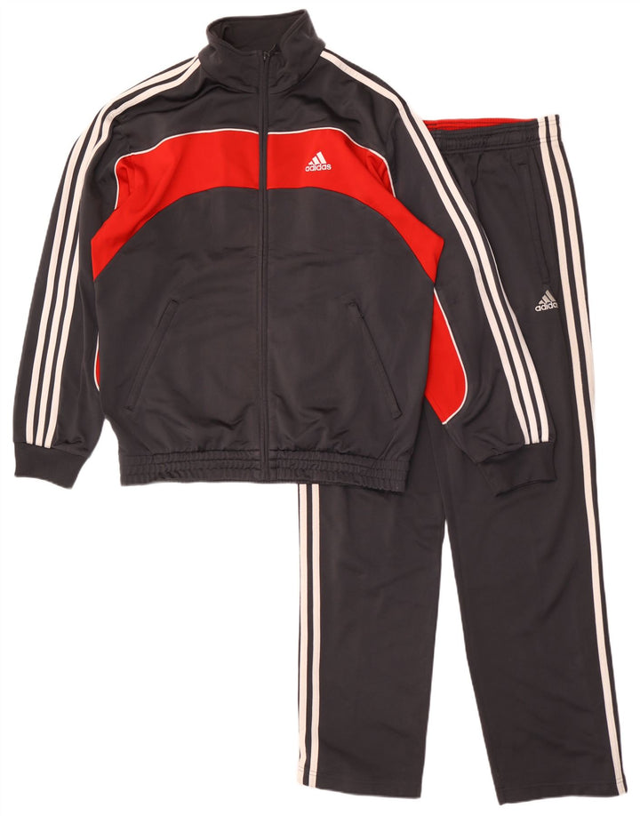 Adidas fuld træningsdragt til mænd UK 36/38 Small Grey Colourblock Polyester
