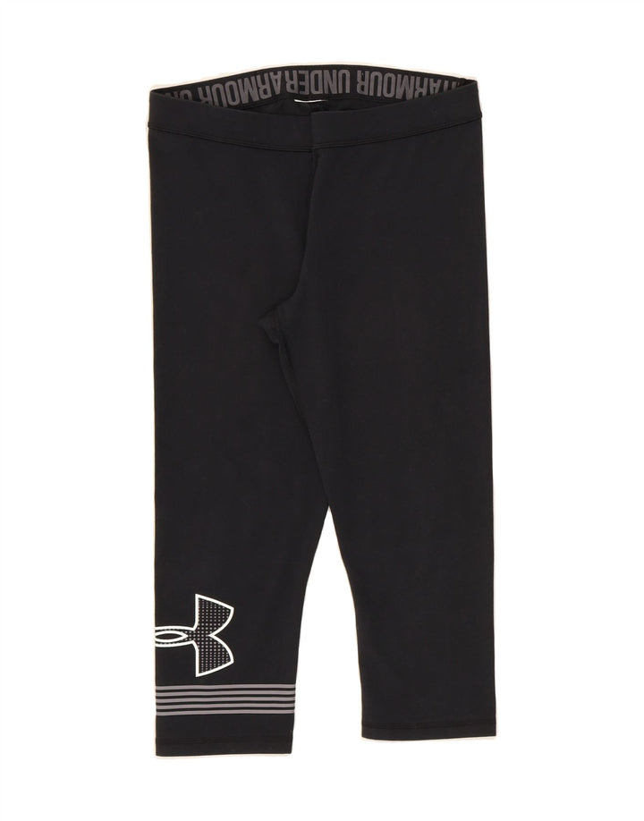 UNDER ARMOUR Womens Graphic Capri Leggings UK 12 Medium  Black Vintage Under Armour and Second-Hand Under Armour from Messina Hembry 