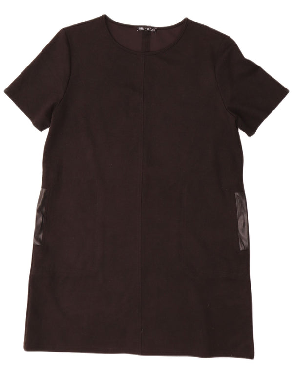 Abito a trapezio da donna Zara UK 16 grande poliestere nero