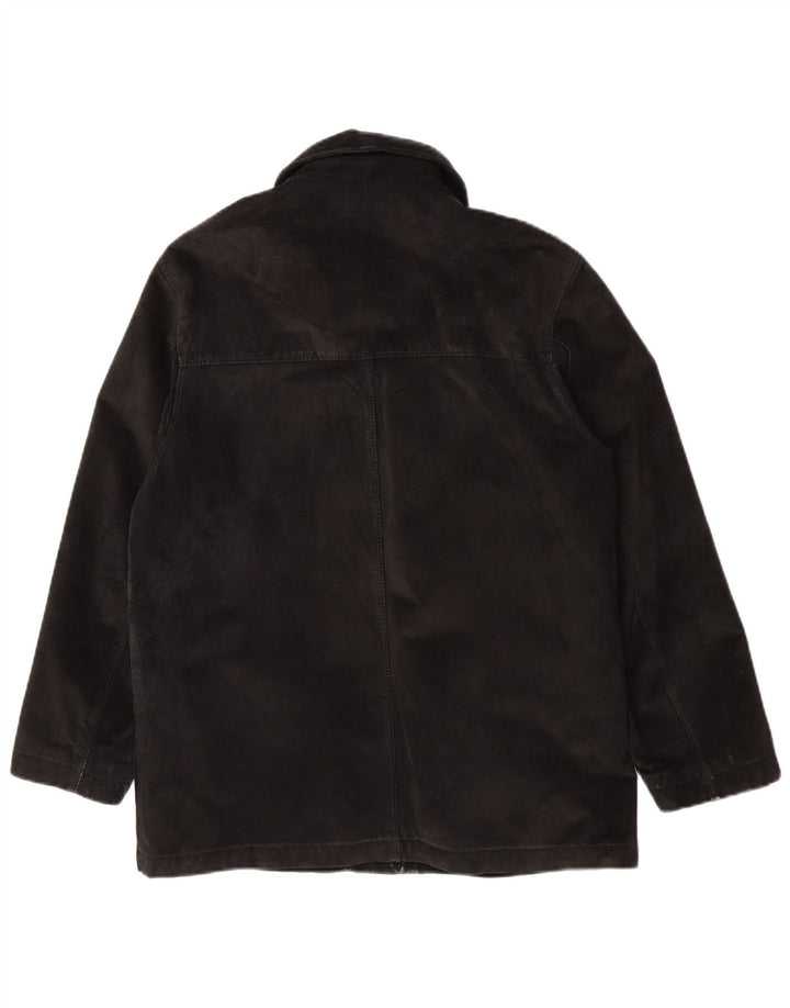 Privilegi Womens Suede Jacket IT 44 Medium Black Leather