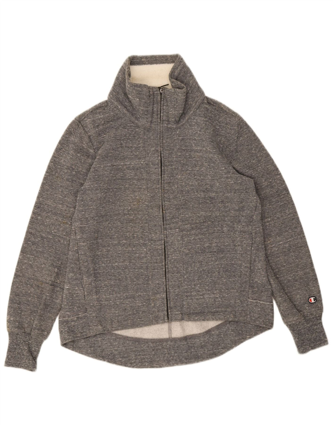 Champion Womens Tracksuit Top Jacket UK 14 Large Grey Flecked
