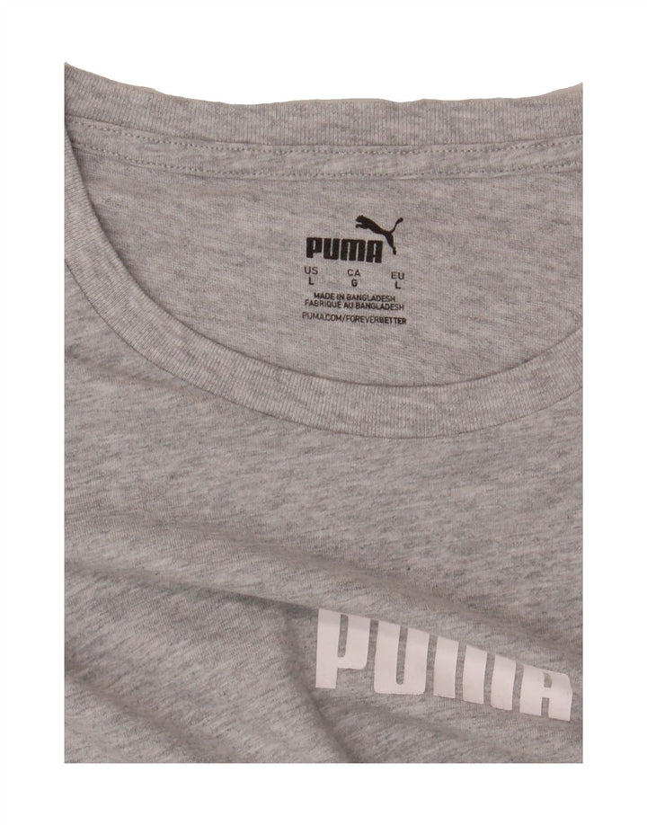 PUMA Mens Graphic T-Shirt Top Large Grey Vintage Puma and Second-Hand Puma from Messina Hembry 