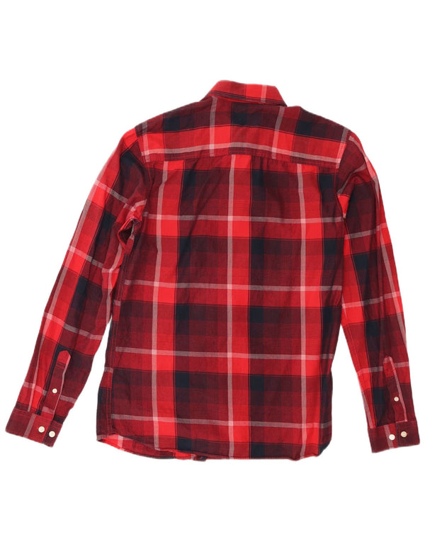 Jack & Jones Mens Shirt Medium Red Check Cotton