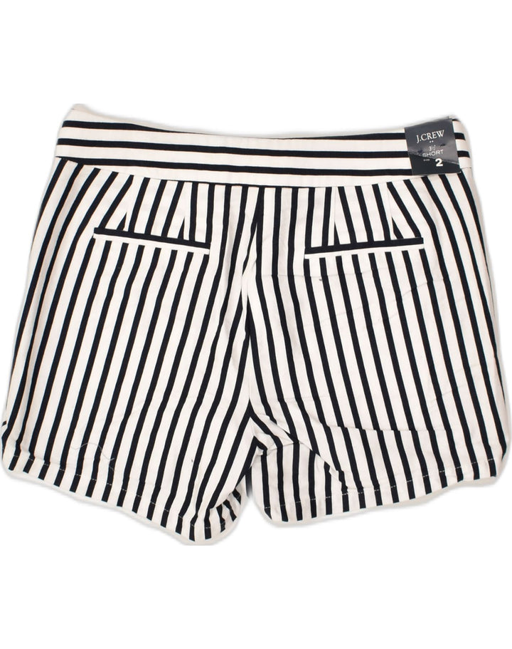 J. CREW Womens Hot Pants US 2 XS W30 White Striped Cotton | Vintage J. Crew | Thrift | Second-Hand J. Crew | Used Clothing | Messina Hembry 