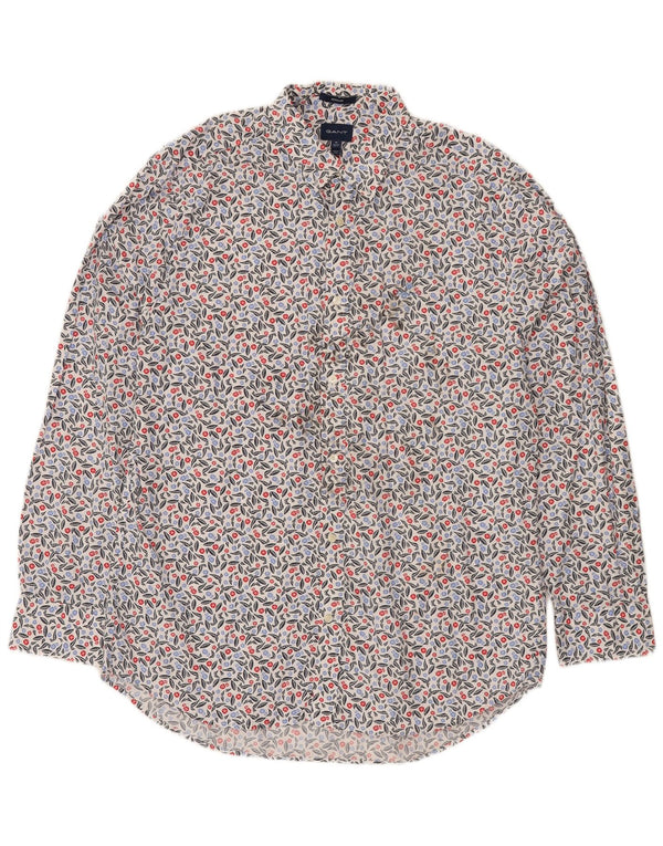 Camisa masculina Gant Regular Fit tamanho 43/44 17 1/2 XL algodão floral branco